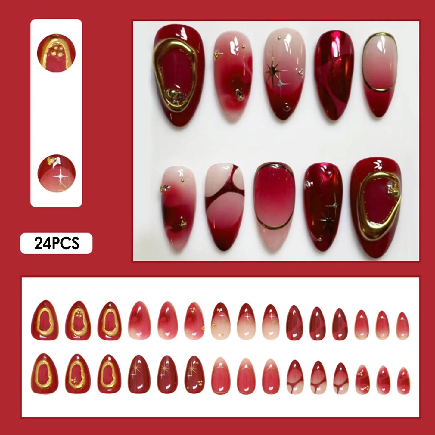 24pcs White Flower Fake Press on Nail Tips Yellow Pink Blush Full Cover Almond Shaped