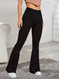 Women’s Flare Stretch Moustache Jeans – High‑Waist Gray Skinny Bell‑Bottom Denim Pants, Classic Y2K Punk Long Trousers