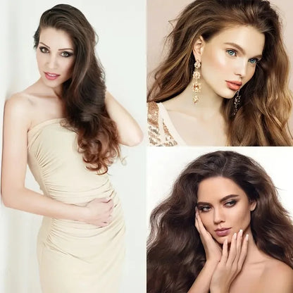 Clip In Hair Extensions 7 PCS Full Head 22-Inch-Long Curly Wavy Synthetic Hair Pieces