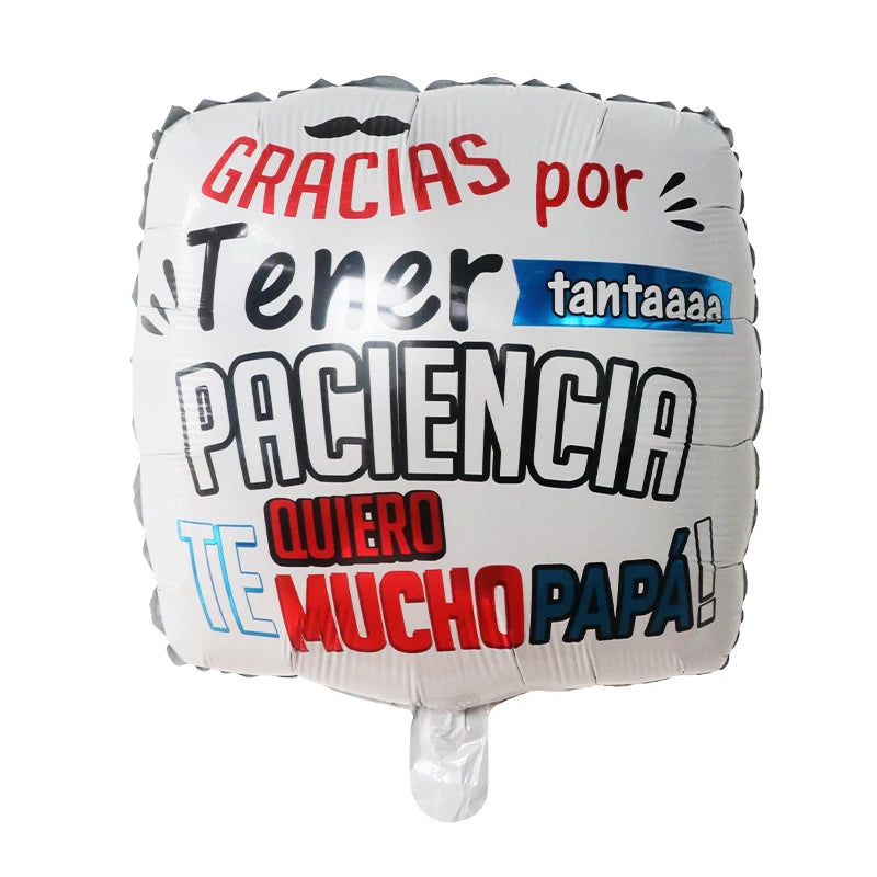 10pcs 18Inch Spanish English Happy Father's Day Foil Helium Balloon Feliz Dia Super Papa Air Globos Party Decoration Gift Baloes