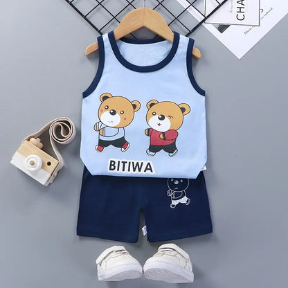 Casual Baby Boy Short Sleeve Sports T-shirt and  Shorts Set