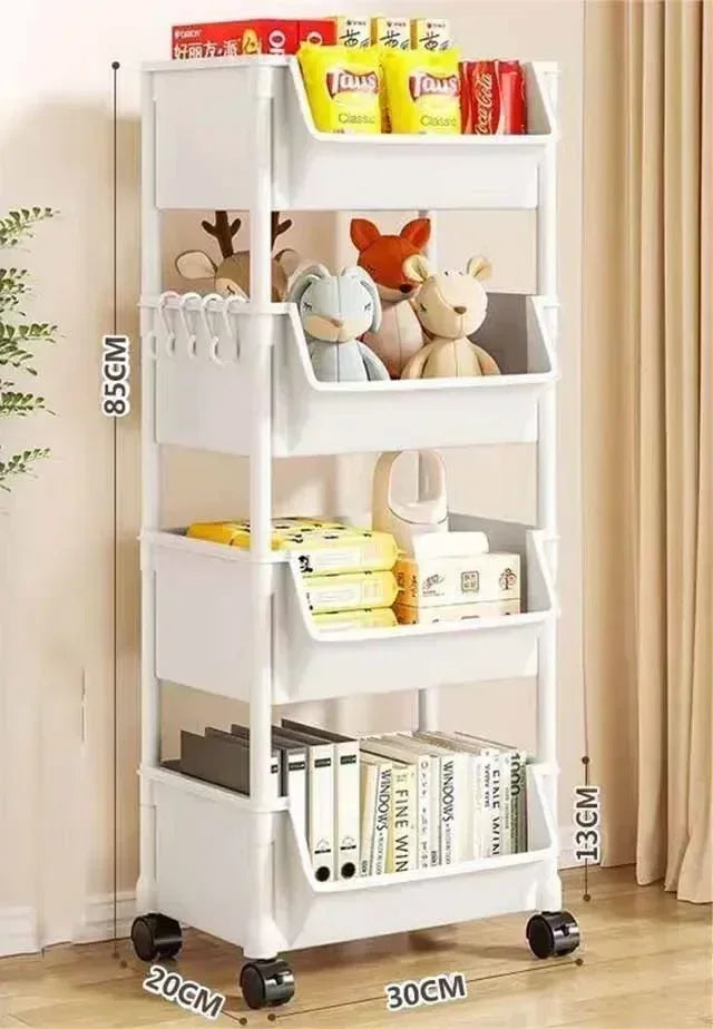 Slim Kitchen Corner Storage Rack — Multi‑Layer Narrow Bookshelf