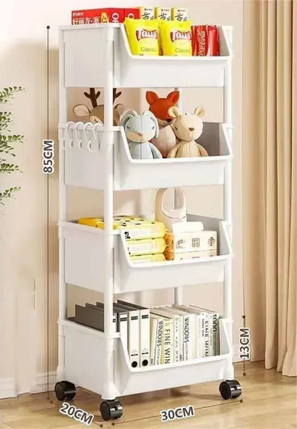 Slim Kitchen Corner Storage Rack — Multi‑Layer Narrow Bookshelf