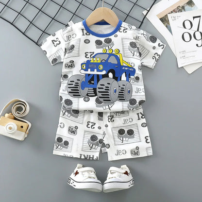 Casual Baby Boy Short Sleeve Sports T-shirt and  Shorts Set