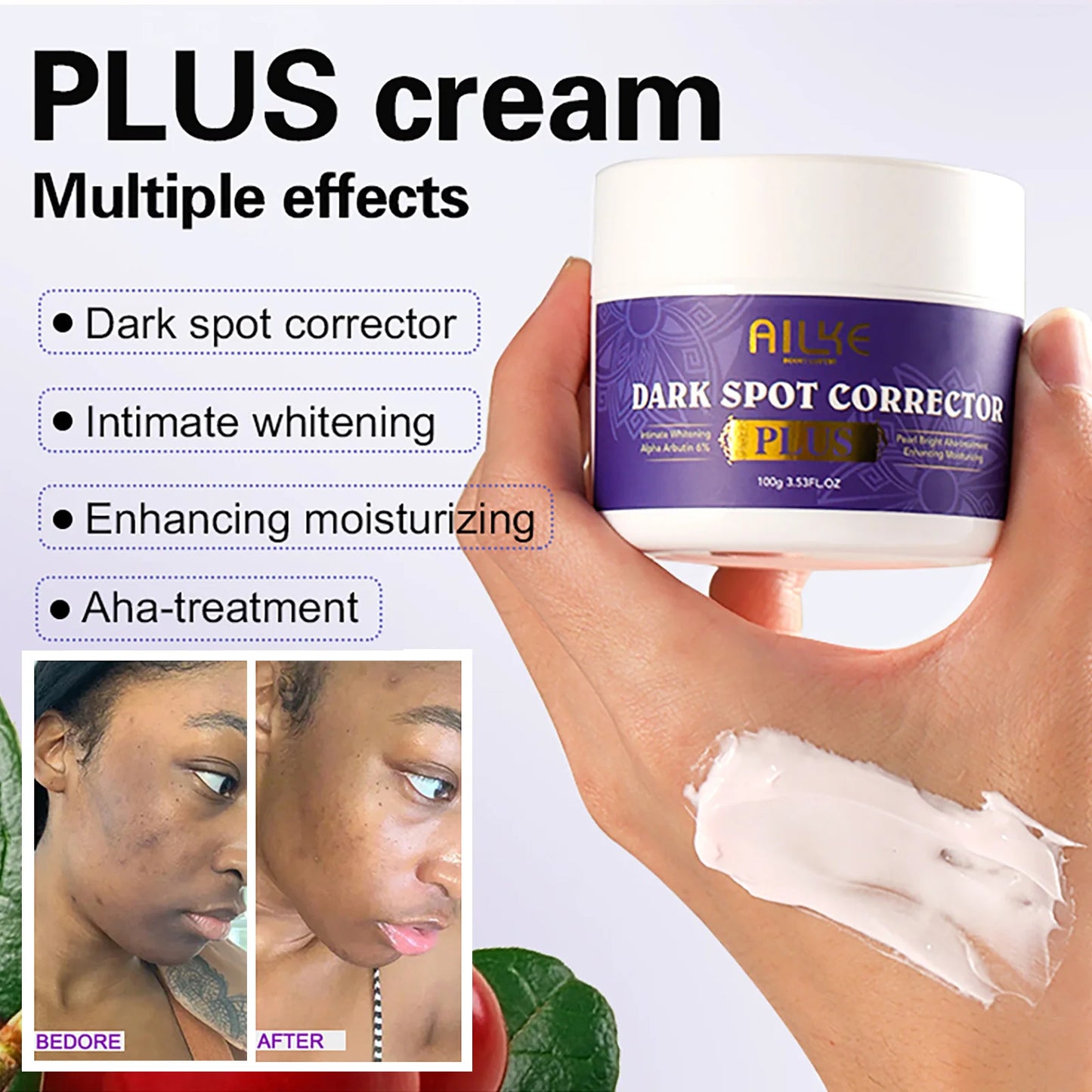AILKE Glutathione PLUS Whitening Skin Care Set, Advanced Lightening Lotion, Moisturizes, Softens, Bleaching Kit for Men, Women