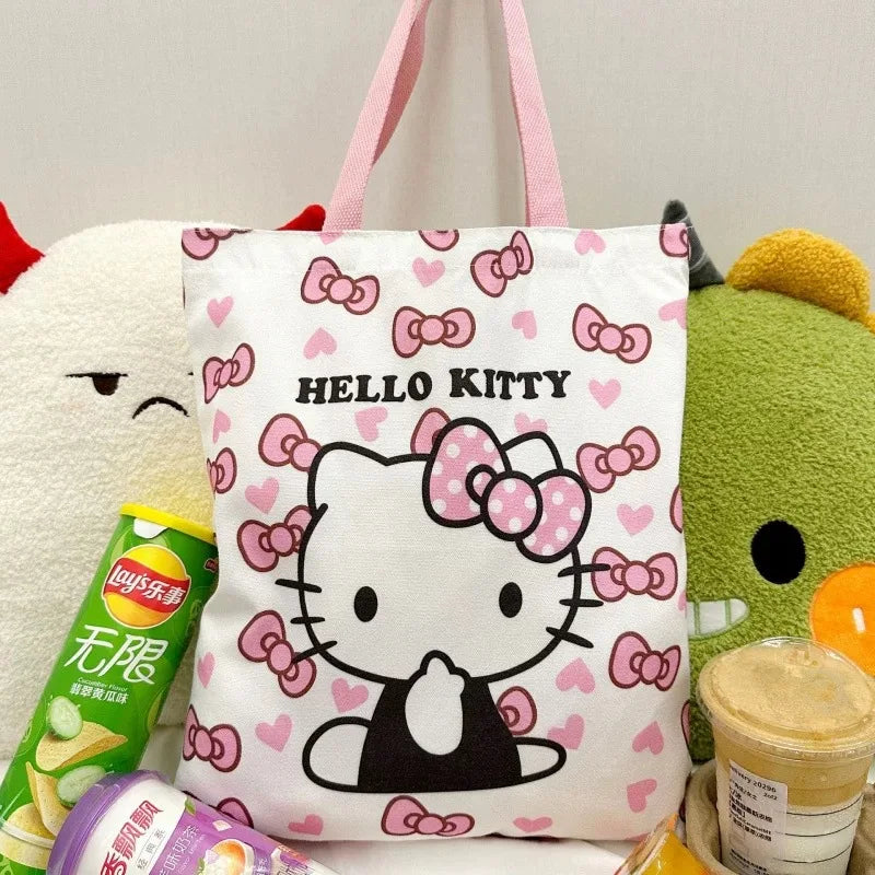 Sanrio Hello Kitty Canvas Shoulder Tote – Large Capacity