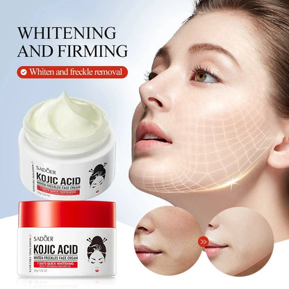 SADOER Kojic Acid Skincare Set – Moisturizing Face Cream & Anti‑Dark Circle Eye Cream (Travel Size)