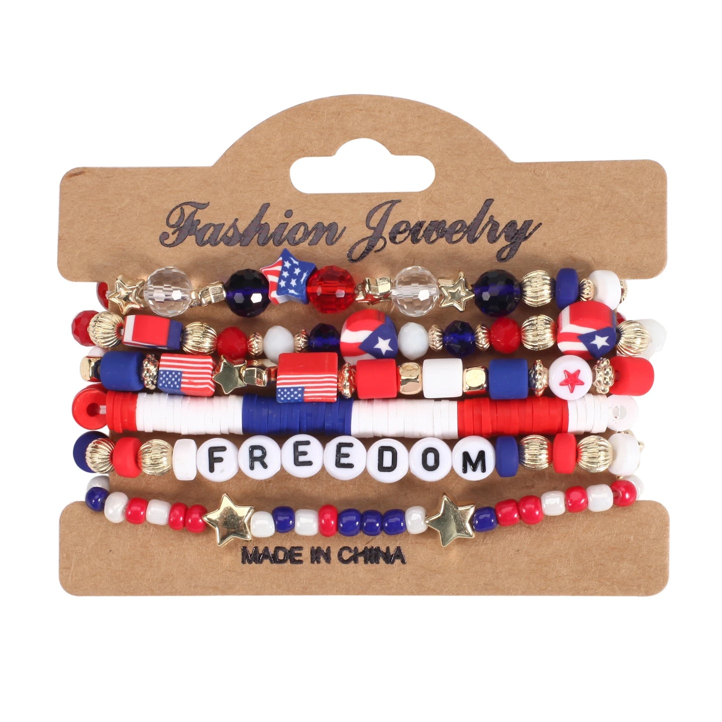 4th of July Independence Day St.Patrick’s Day Bracelets for Women Girls Charm Bracelet Beaded Stretch Bracelet