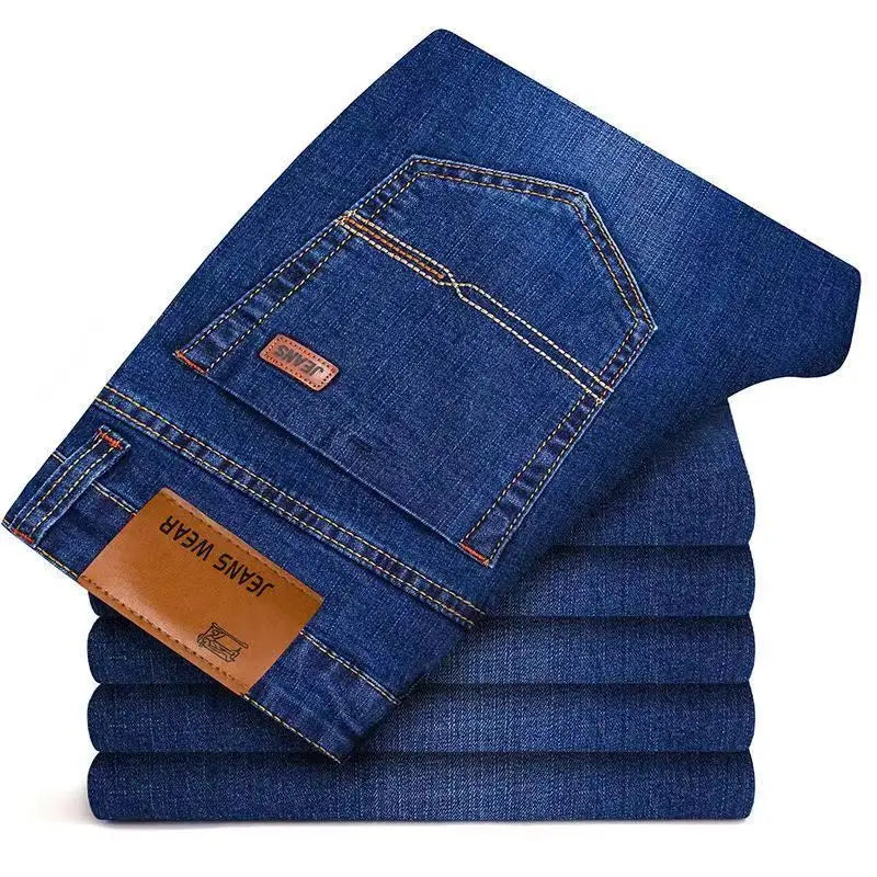 Men’s Classic Casual Stretch Slim Jeans (Straight Fit, Smart Casual Denim)