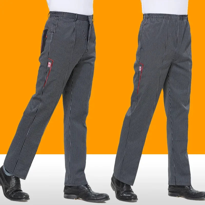 Unisex Chef Pants Cook Chef Pants with Elastic Waist Uniform