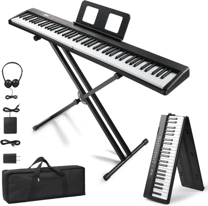 88‑Key Foldable Semi‑Weighted Digital Piano Set (Dual Bluetooth Mode)