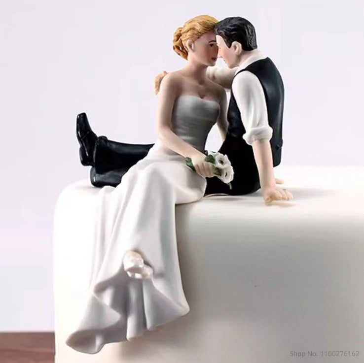 Bride & Groom Funny Wedding Cake Topper Figurine