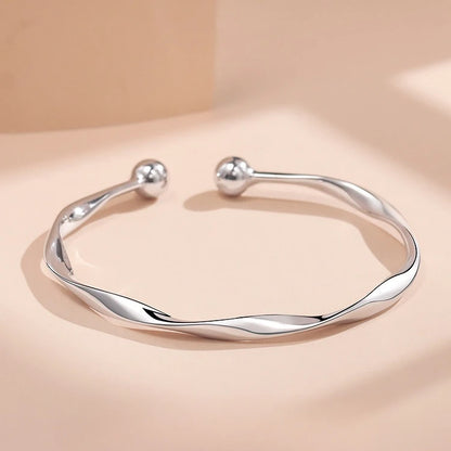 925 Sterling Silver Full-blown Flowers Bracelet