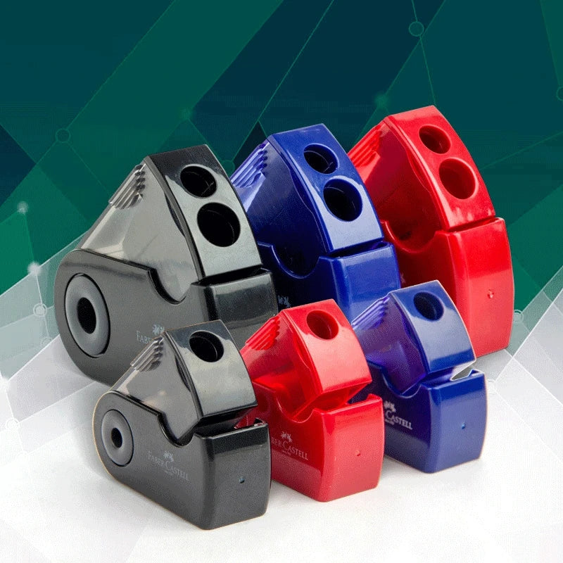 Mini Pencil Sharpener Single Double Hole Black/Red/Blue