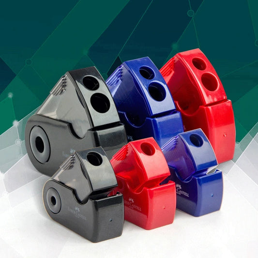 Mini Pencil Sharpener Single Double Hole Black/Red/Blue