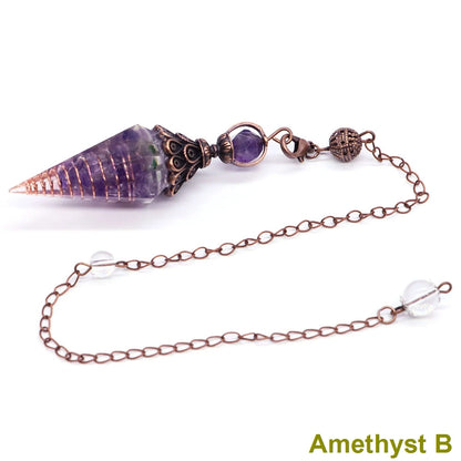Crystal Healing Stone Quartz Pendulums Spiritual Hexagonal Pointed Resin Witchcraft Supplies Balancing Accessories Divination