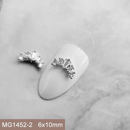 10pcs/lot Luxury No Fading Bow Butterfly Arc Nail Art Parts Zircon Crystal Manicure Nails Accesorios Supplies Decorations Charms