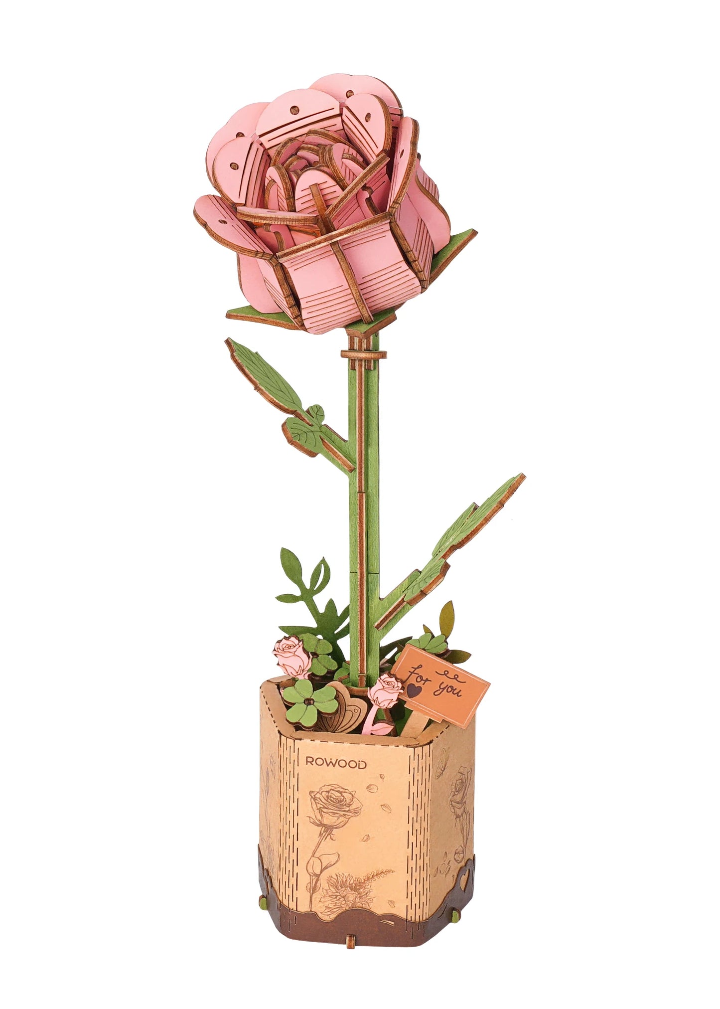 Robotime Rowood DIY Wooden Flower Bouquet Beautiful Hand-Make Gifts Eco-friend Materials 3D Wooden Puzzle for GirlFriends Decor