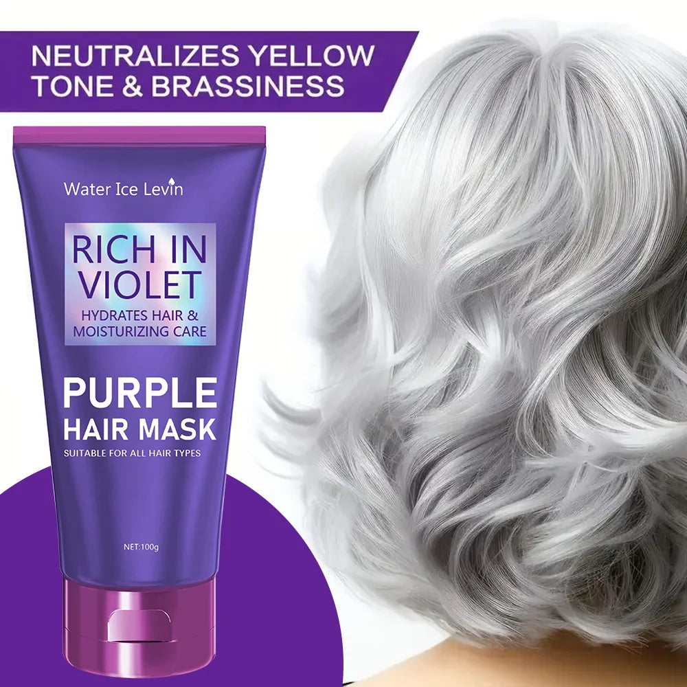 Purple Repair Damaged Hair Mask- Keratin Deep Nourishing Dry Frizzy Collagen Magical -5 Second to Soft Shiny Hair