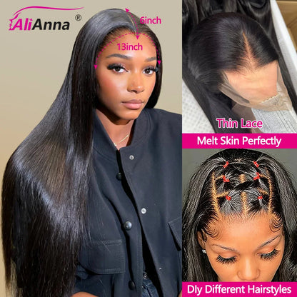 30 Inch 13x6 Hd Lace Wig 100% Human Hair Straight Brazilian Pre-Plucked