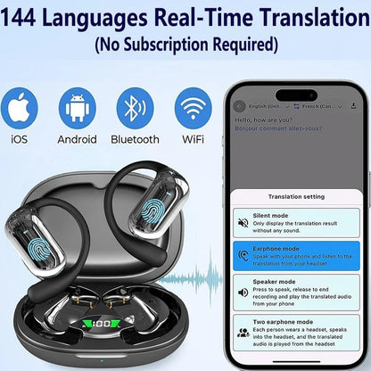 BT 5.3 AI Ear Hook Translator Earbuds