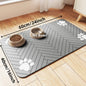 Absorbent Pet Feeding Mat: Quick-Dry Placemat for Food and Water Bowls, Waterproof Rubber Backing for Dogs and Cats