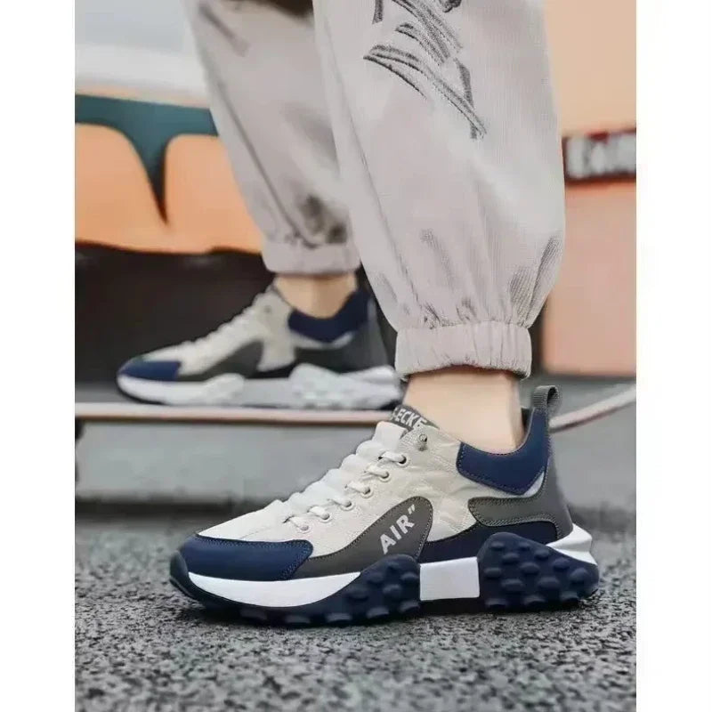/ Stylish Men's Vulcanize Shoes for Leisure and Running in 2025/ Thick-Soled Casual Sneakers/