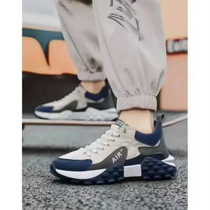 / Stylish Men's Vulcanize Shoes for Leisure and Running in 2025/ Thick-Soled Casual Sneakers/