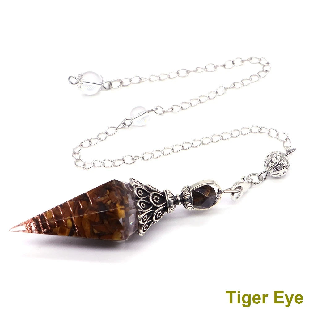 Crystal Healing Stone Quartz Pendulums Spiritual Hexagonal Pointed Resin Witchcraft Supplies Balancing Accessories Divination
