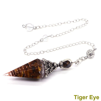 Crystal Healing Stone Quartz Pendulums Spiritual Hexagonal Pointed Resin Witchcraft Supplies Balancing Accessories Divination
