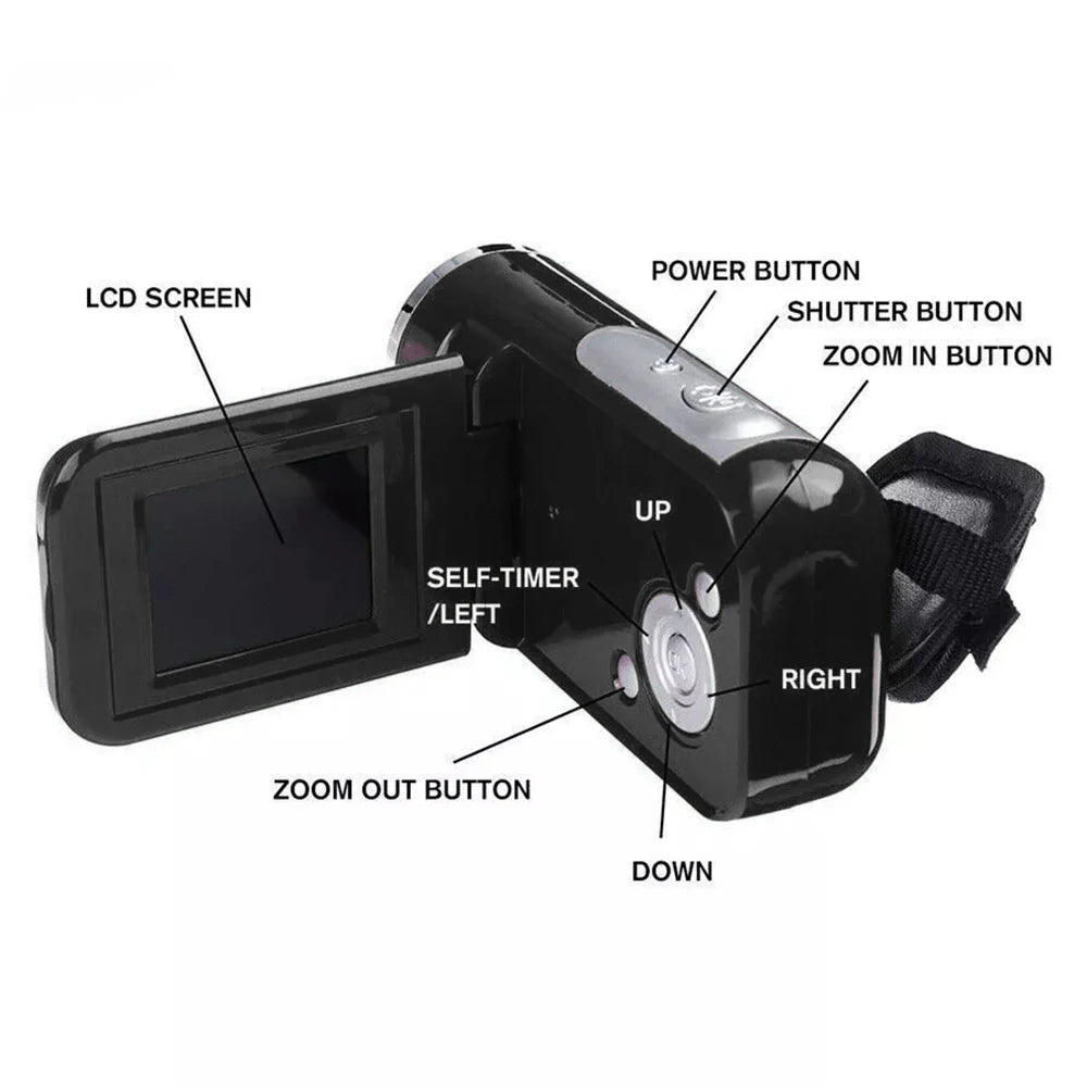 2.4" HD 1080P Digital Camera &amp; Rotatable Camcorder (16MP)