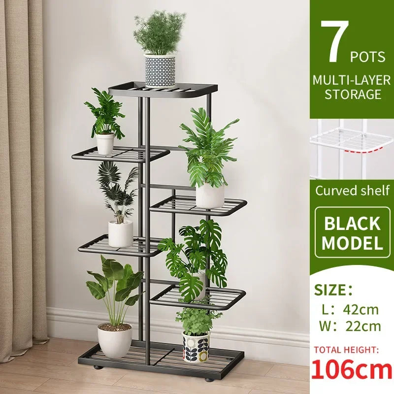 Multi‑Tier Iron Plant Stand – 4/5/6‑Layer Flower Shelf