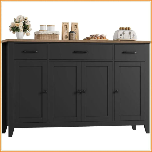 55" Farmhouse Sideboard – Black
