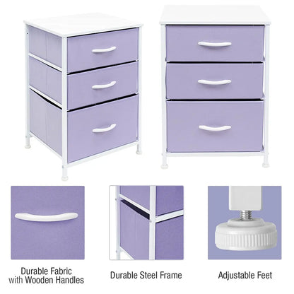 3‑Drawer Nightstand – Bedroom Storage Tower