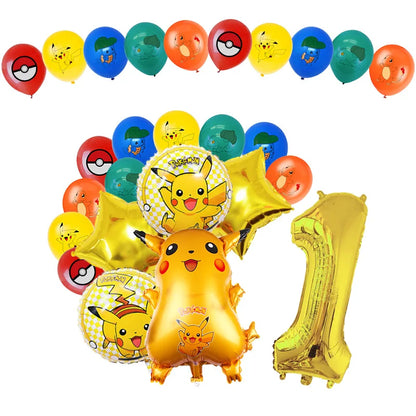Pikachu Birthday Party Decoration Set (Backdrop · Balloons · Tableware · Kids Party Kit)