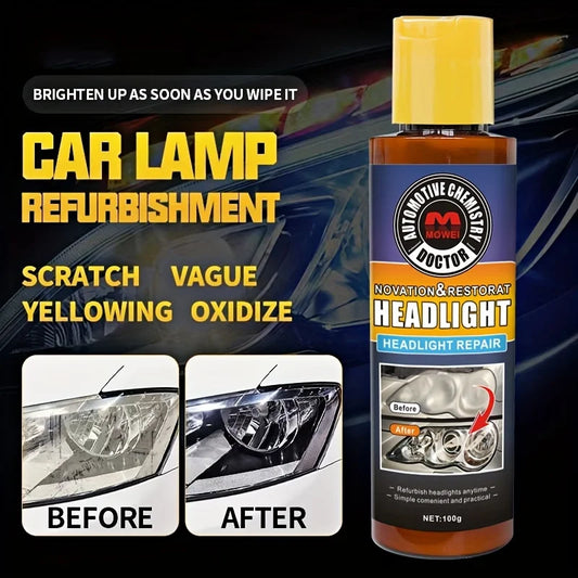 Car Headlight Restoration Polishing Headlamp Scratch Remover Repair Cleaning Paste Remove Oxidation Headlight Polish Liquid