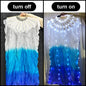 150cm Long Bamboo Silk Veil Fan With LED Light   Stage Performance Dance Costumes