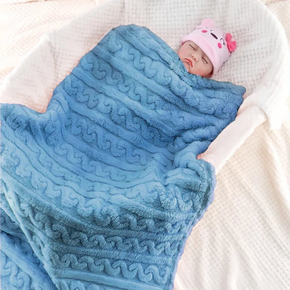 1 Piece Baby Plush Blanket Swaddle Blanket Super Soft and Cozy Baby Blanket for Girls and BoysFluffy Baby Toddler Newborn