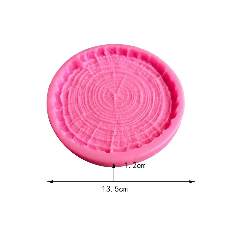 3D Tree Stump Fondant Mold Wood Bark Texture Impression Lace Mat Cake Border Decorating Tools Sugarcraft Supplies Cupcake Topper
