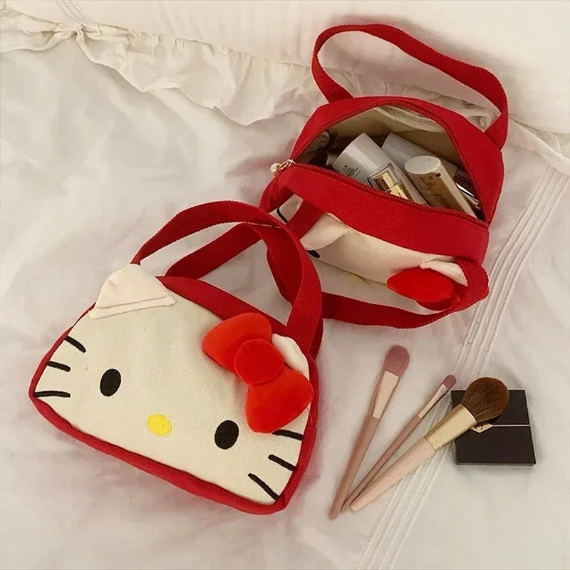 Hello Kitty Plush Storage Shoulder Bag (Cute Cartoon, Large Capacity)