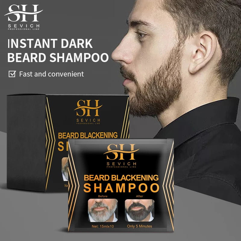 3‑Minute Black Beard Dye Cream – Fast Natural Beard Color Shampoo for Gray Coverage