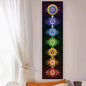 VIKAMA Seven Chakra Vertical Tapestry Rainbow Energy Wall Decor for Yoga Studio Meditation Space Wall Hanging Home Decoration
