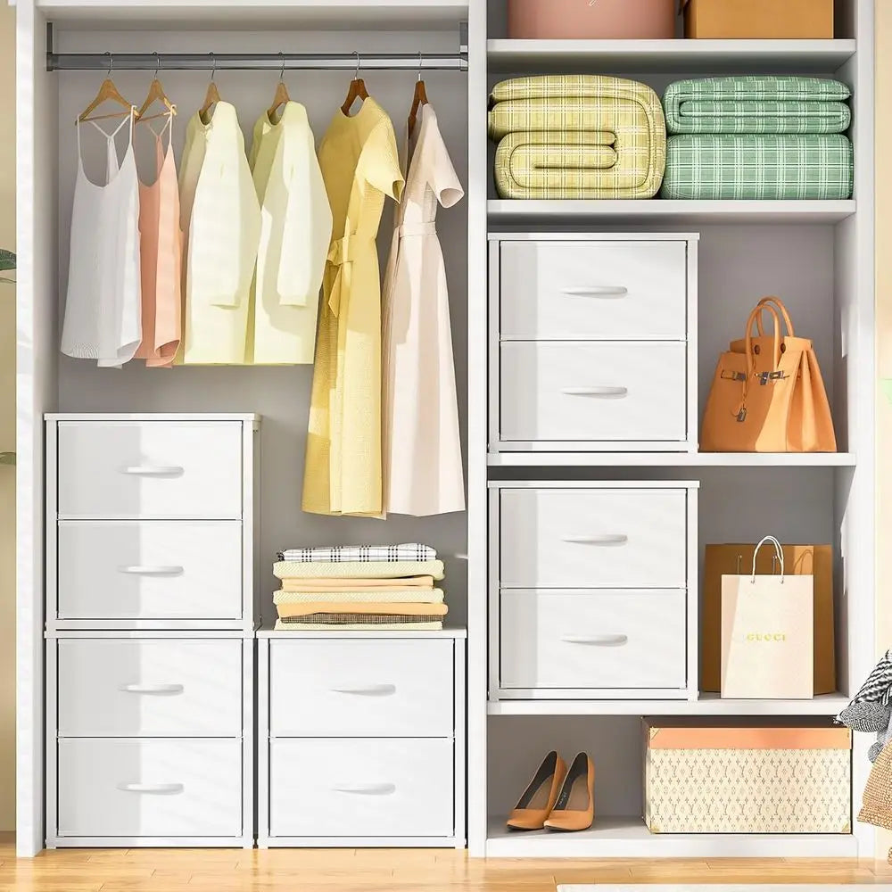 Stackable Closet Storage Drawers – White