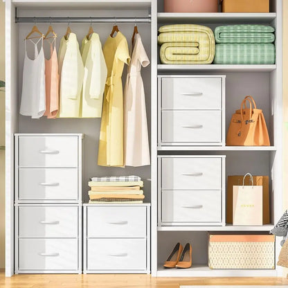 Stackable Closet Storage Drawers – White