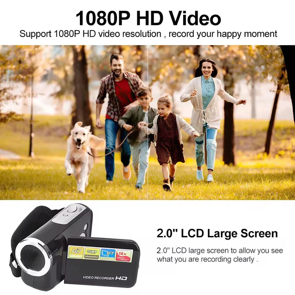 16MP 1080P Mini Digital Camera &amp; Video Recorder (16X Zoom, 2" HD Screen)