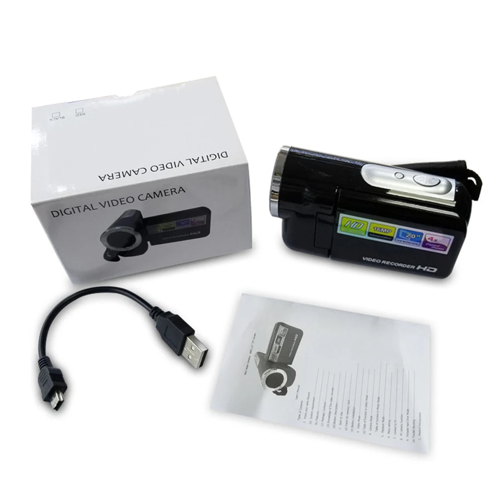 2.4" HD 1080P Digital Camera &amp; Rotatable Camcorder (16MP)