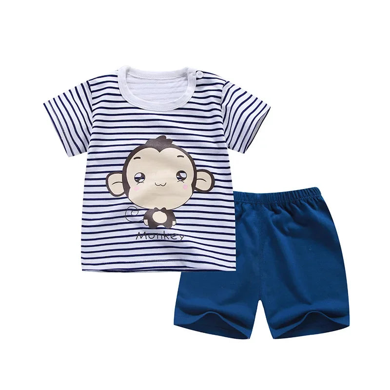 Casual Baby Boy Short Sleeve Sports T-shirt and  Shorts Set
