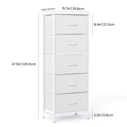 5‑Drawer Fabric Cabinet – 48" Living Room Storage