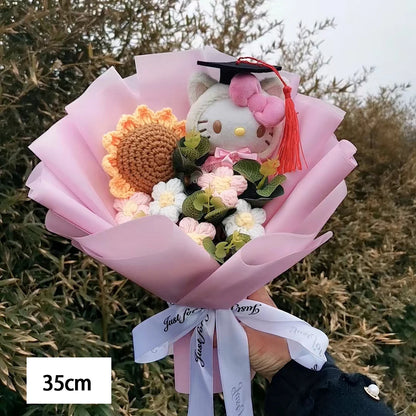 Hello Kitty Cartoon Plush Bouquet  Anime  Rose Soap Flowers  Doll Home Wedding Decoration Christmas Valentine's Day Gift