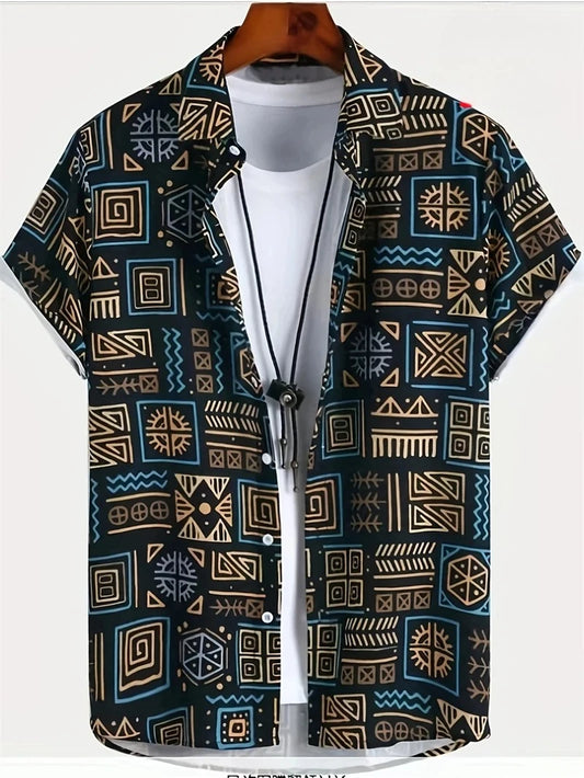 Men’s 3D Paisley Hawaii Shirt – Oversized Boho Summer Top